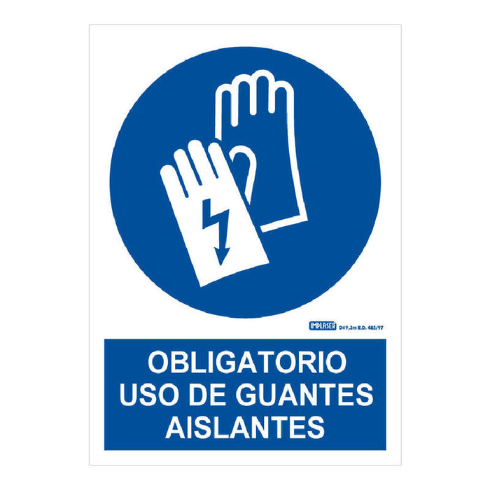 Implaser Ob05-A4 Señal Obligatorio Uso Guantes Aislantes 29,7x21cm