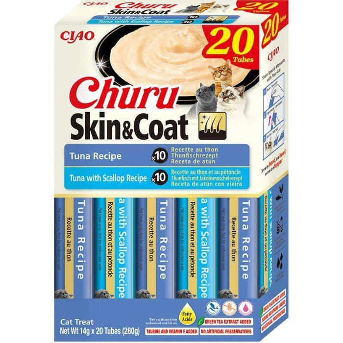 Inaba Cat Churu - Premios De Atún Para Gatos (Piel Y Pelo) 20 X 14 G (280 G)