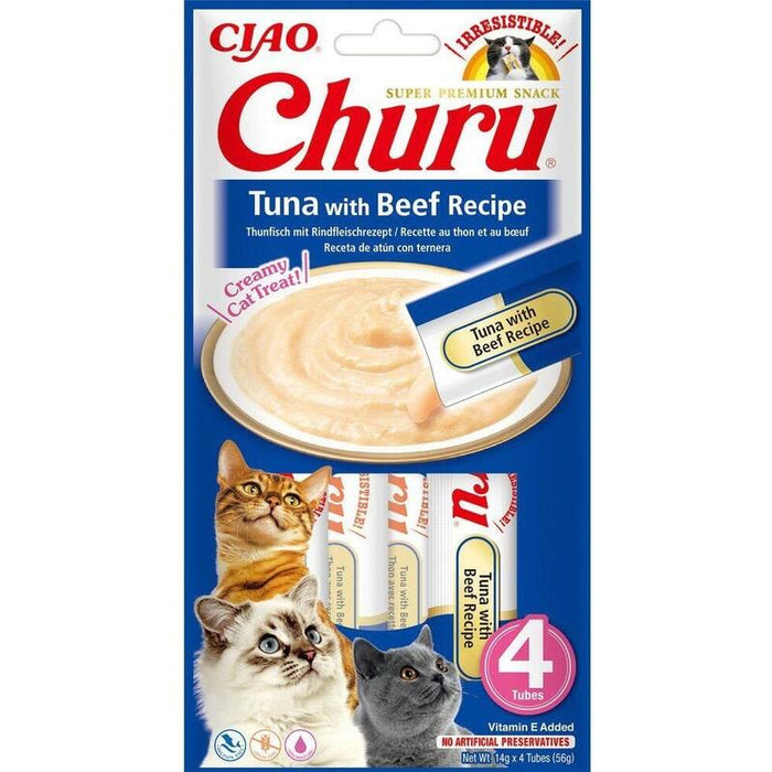Inaba Churu Tuna With Beef Recipe - Goma Para Gatos - 4x14 G