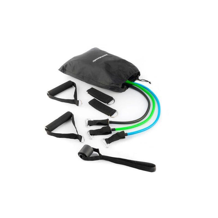 Innovagoods Tribainer Set De 3 Bandas De Resistencia Con Accesorios - Resistencia Ajustable - Guia De Ejercicios -