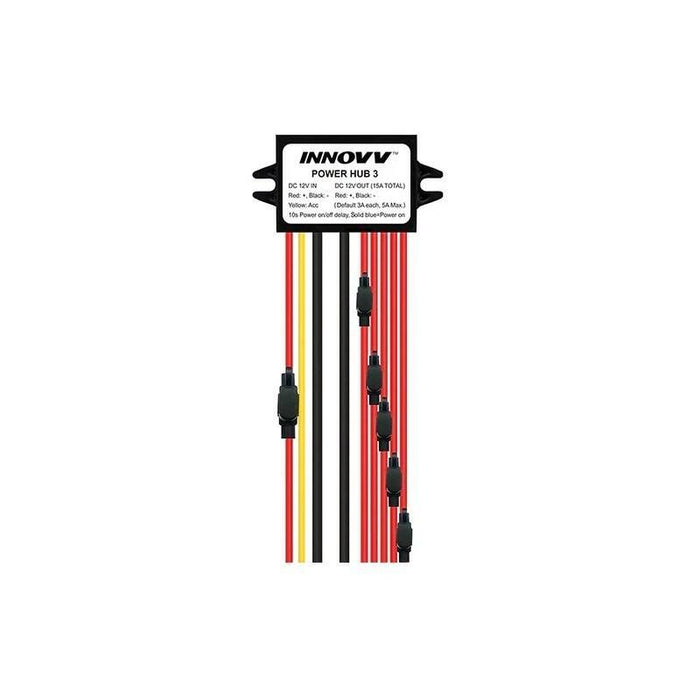 Innovv Power Hub 3: Distribuidor Impermeable De 12 V Para 5 Dispositivos, Con Protección De Batería Y Fusibles