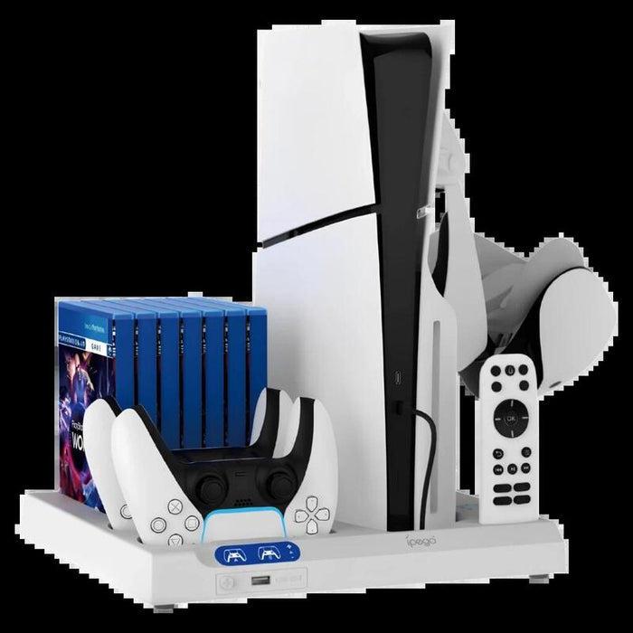Ipega P5s028 All-In-One Charging Stand With Cooling For Ps5/Ps5 Slim/Ps5 Pro White