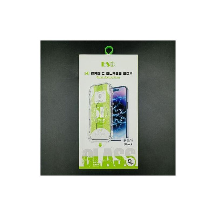 Iphone 15/16 Screen Protector Tempered Glass 9h With Installation Frame Transparent