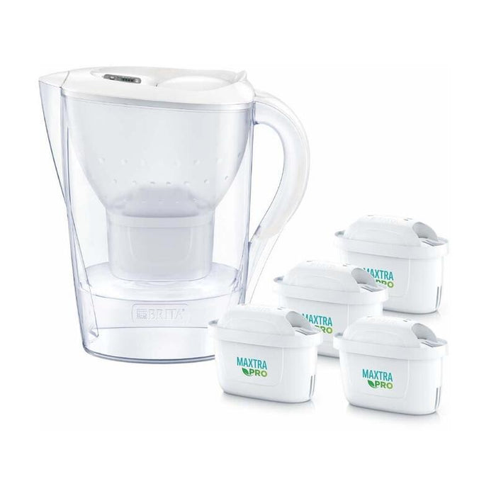 Jarra Filtrante Brita Marella + 4 Cartuchos Maxtra Pro Pp (2,4l Blanco)