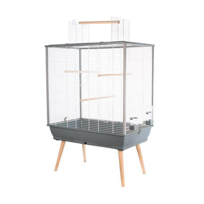 Jaula Elevada Para Pájaros Zolux Neo Jili - An 78 X P 47,5 X Al 112 Cm - Gris