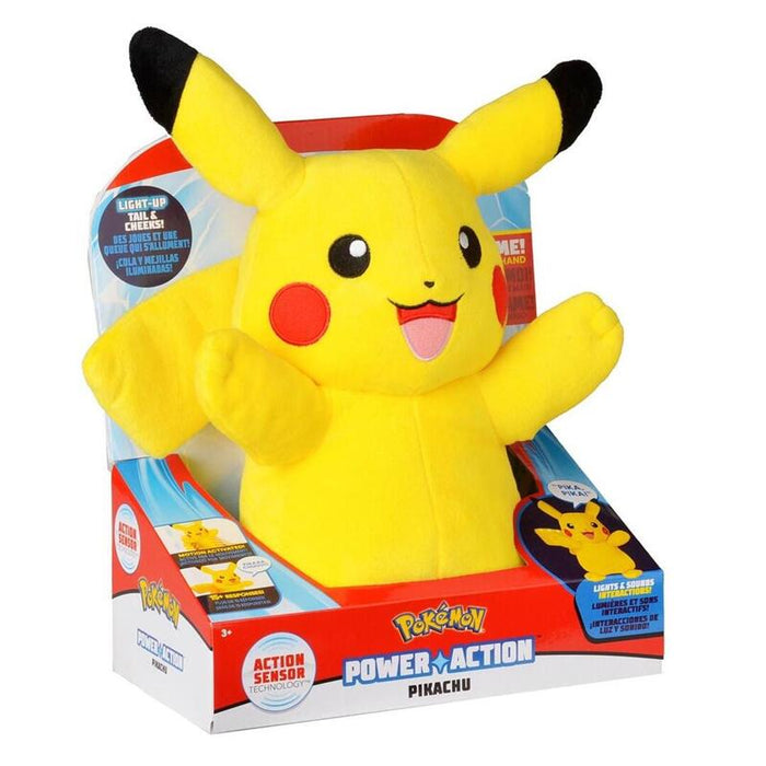 Juguete Interactivo Pokemon Power Action Pikachu, Felpa, 25 Cm