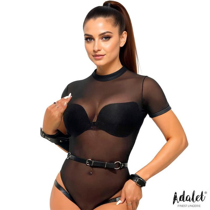 Jimena Liguero Tipo Arnés Con Esposas Cuero Vegano Talla Única