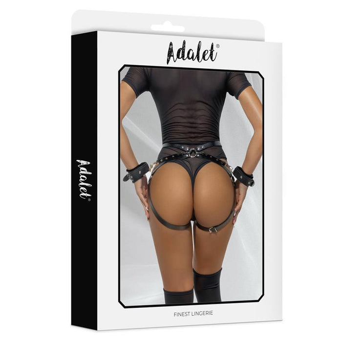 Jimena Liguero Tipo Arnés Con Esposas Cuero Vegano Talla Única