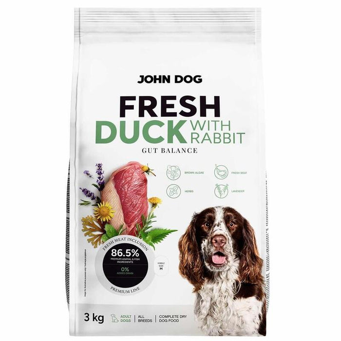 John Dog Adult Fresh Duck With Rabbit Karma Sucha Para Perro 3kg