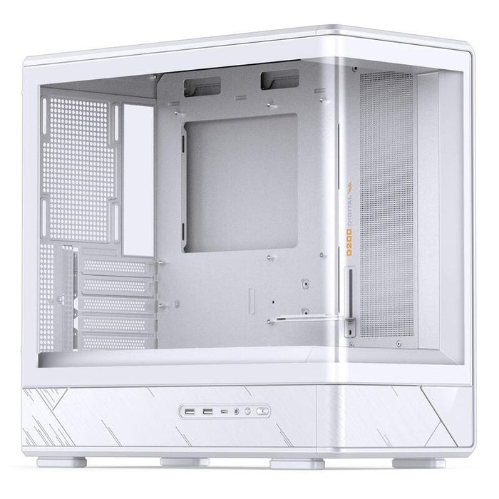 Jonsbo D200 Midi-Tower, Matx, Tempered Glass, Mini Temp Display - Blanco
