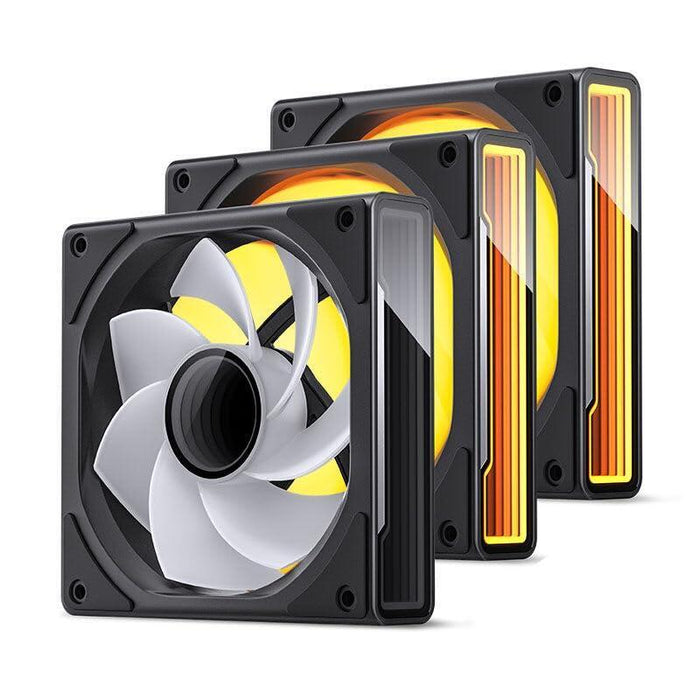 Jonsbo Zk-120br Argb Reverse Blade Pwm Ventilador, 120mm, Pack De 3 - Negro