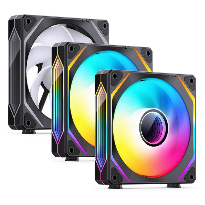 Jonsbo Zl-120br Pwm Argb Ventilador Pack De 3, Umgekehrte Orientación - 120mm, Negro