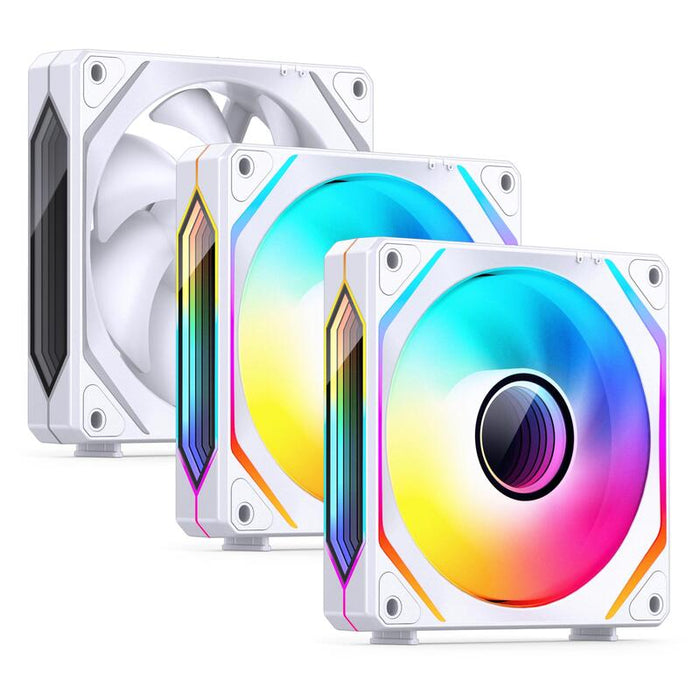 Jonsbo Zl-120w Pwm Argb Ventilador Pack De 3, Normal Orientación - 120mm, Blanco