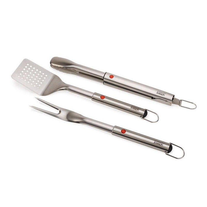 Joseph Joseph Grillout 3-Piece Sst Bbq Turner, Tongs & Fork Set