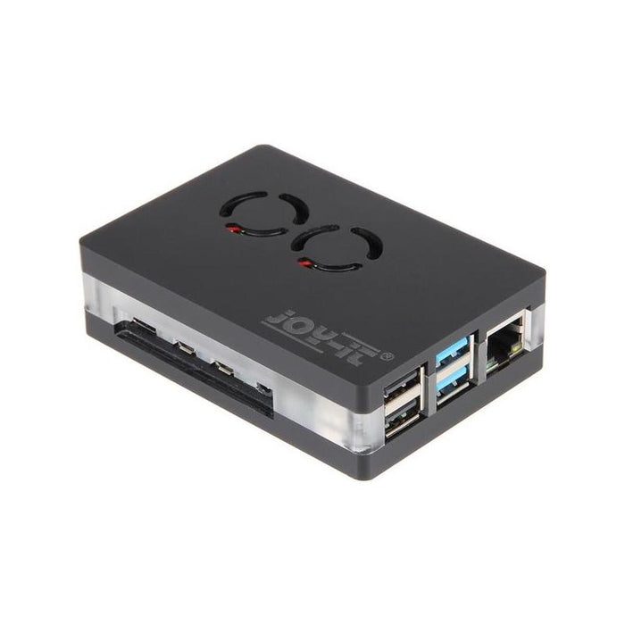 Joy-It Carcasa Negra Acrílica Con Doble Ventilador Para Raspberry Pi 4b