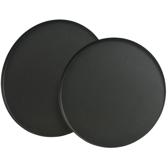 Juego De 2 Bandejas De Acero Negro Mate, Ø35cm.