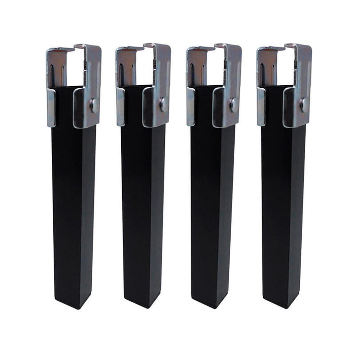 Juego De 4 Patas De Somier Pt25 30x30x255mm Sin Rueda, Negro 96400 Micel