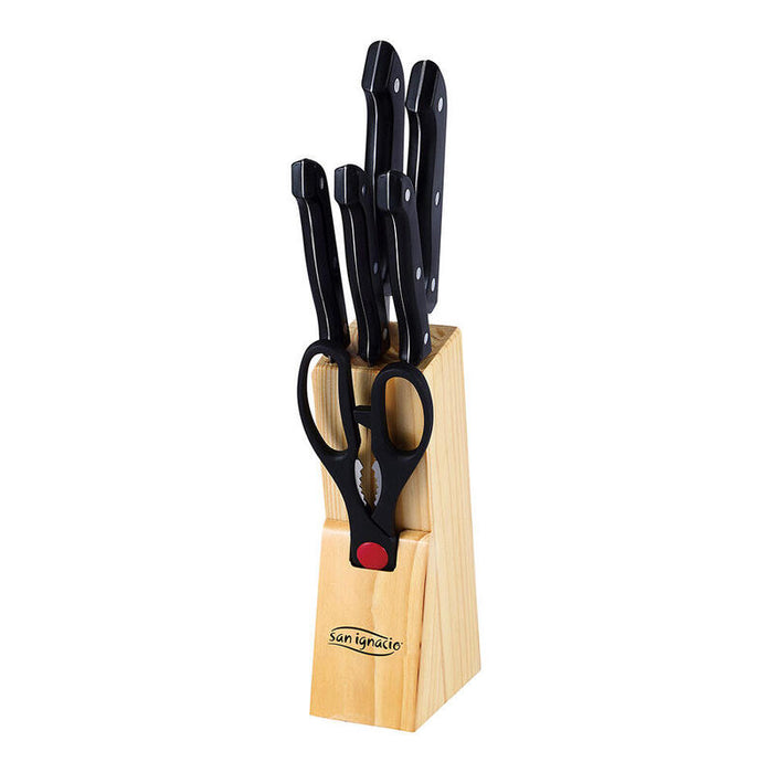 Juego De 7 Piezas Cuchillos De Cocina + Tacoma Acero Inox Dresde Sg-4161 San Ignacio
