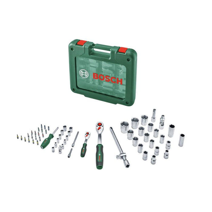 Juego De Llaves De Carraca Bosch Diy & Garden De 1/4" + 1/2" Con Llaves De Vaso, 60 Piezas
