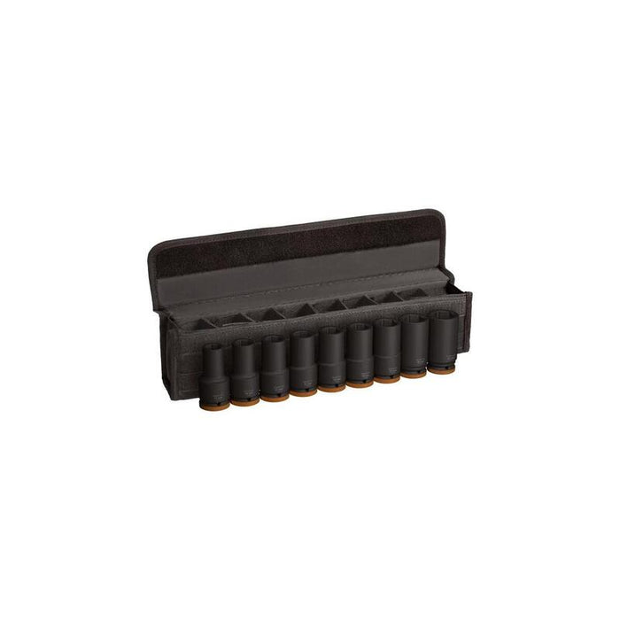 Juego De Llaves De Vaso Bosch Professional Pro  De Impacto 3/4", 9 Piezas, Negro, Profundo 2608003042