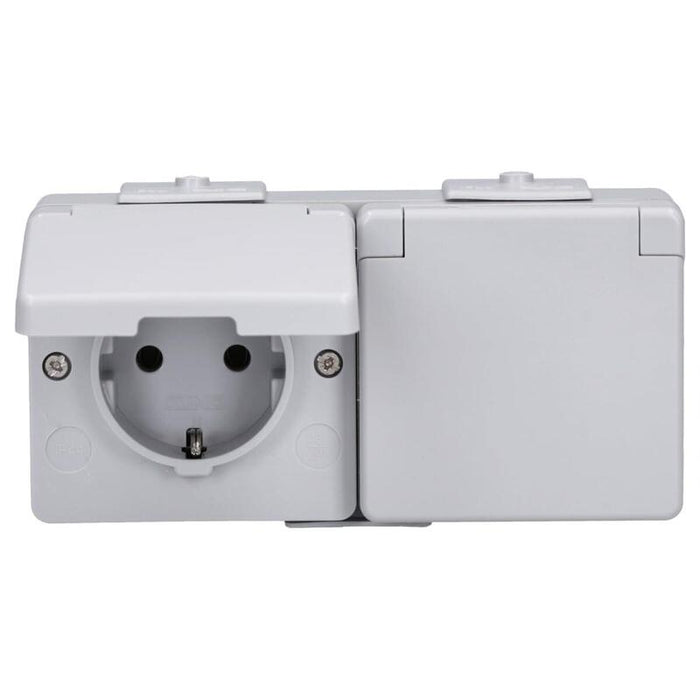 Jung 622 Ww Ap Wd-Doppel-Steckdose Waagrecht