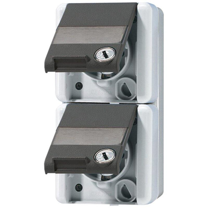 Jung 8220nawsl Schuko-Zweifach Steckdose Wg800 Ip44