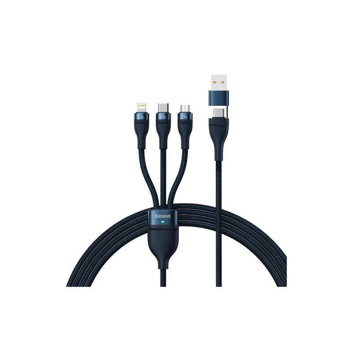 Baseus Universal Flash Series Ii 3-In-1 Fast Charging Data Cable (Usb-A To Micro + Lightning + Type-C) 100w, 1.2m Blue (Cass030103)