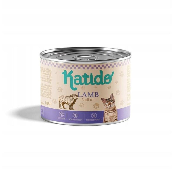 Katido Cordero Premium Comida Húmeda Para Gato 200g