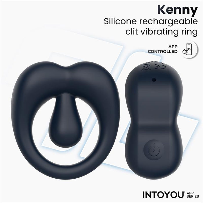 Kenny Anillo Vibrador Con Estimulador De Clítoris Y App Azul Oscuro