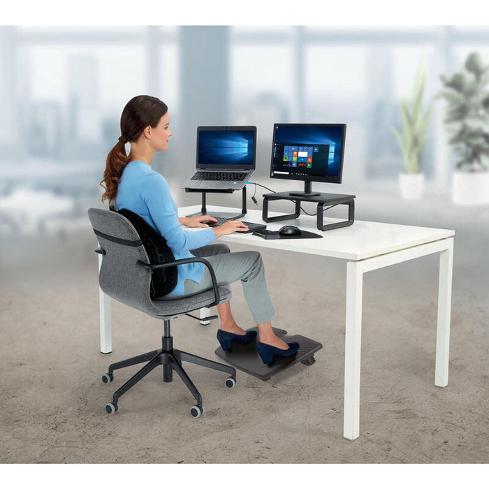 Kensington Reposapiés Solemassage Para Ejercicio Ajustable 5 Alturas Negro
