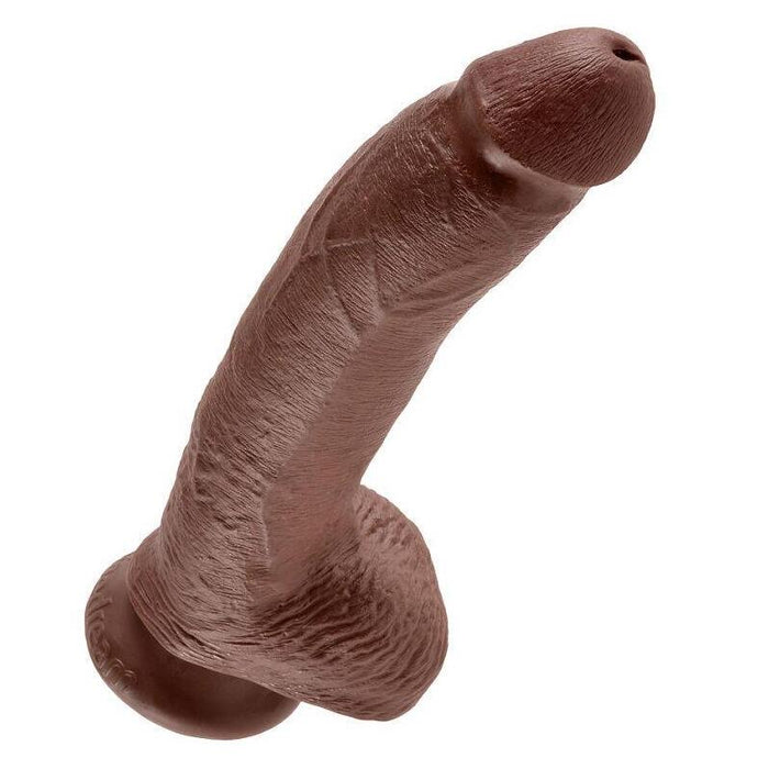 King Cock  9 Pene Realistico Marron 22.9 Cm