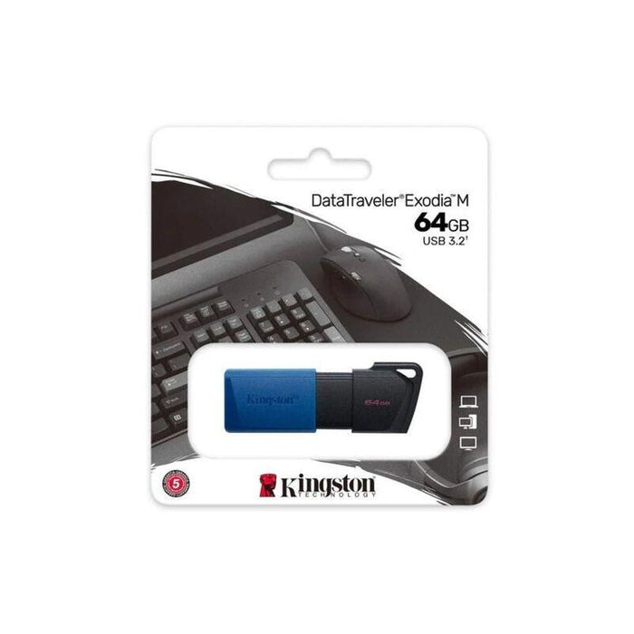 Kingston Pendrive 64gb Datatraveler Exodia M Usb 3.2 Black/ Blue Eu (Dtxm/64gb)