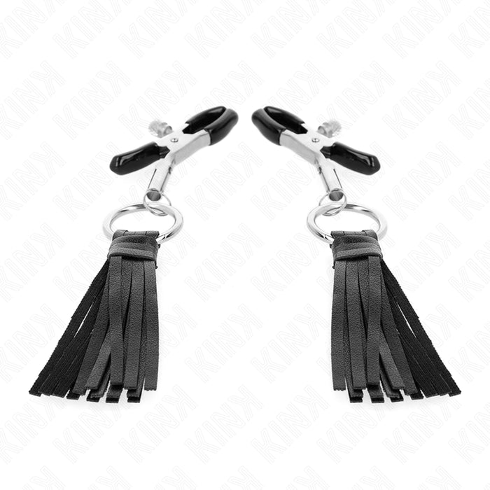 Kink - Pinzas Para Pezones Con Borlas De Polipiel 6 Cm