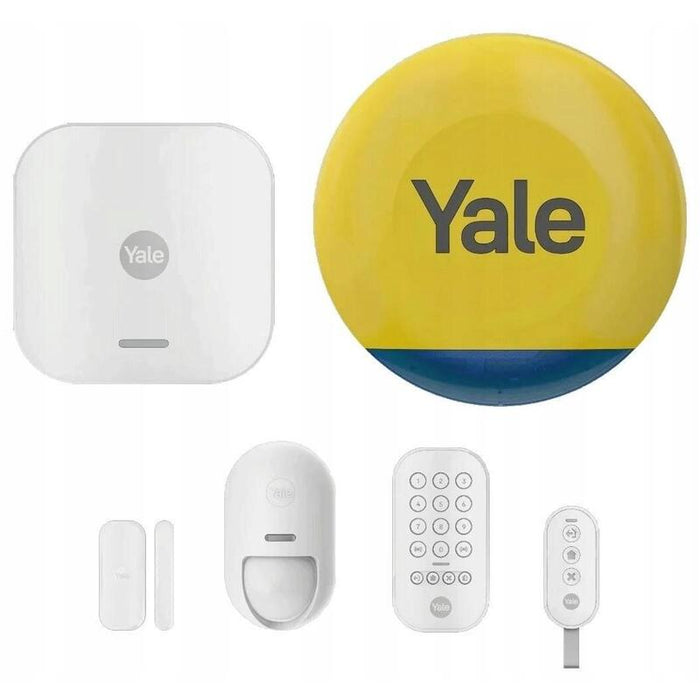 Kit De Inicio De Alarma Inteligente Yale De 6 Elementos: Unidad De Control, Sirena, Teclado, Control Remoto, Sensor De Movimiento, Sensor De Ventana/Puerta