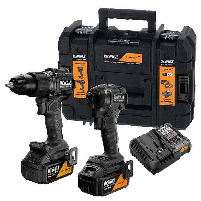 Kit Mclaren Xr 18 V, Taladro Percutor Dcd86 + Atornillador Impacto Dcf86 + 2 Baterías 5 Ah + Cargador