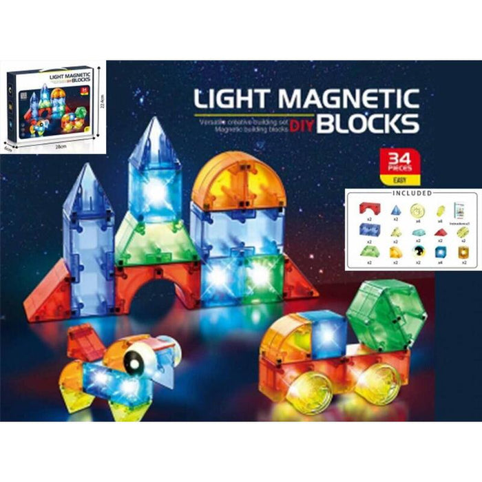 Klocki Magnetyczne Swiecace 32 Elementy