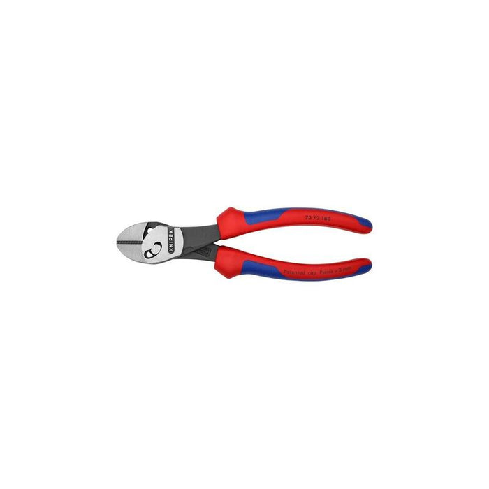Knipex Twinforce Alicates De Corte Laterales De Alto Rendimiento, Rojo/Azul, 73 72 180 73 72 180
