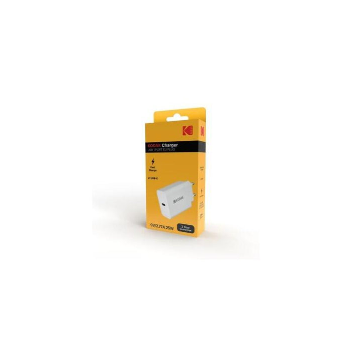 Kodak Cargador Tipo C 1 Puerto 25w Carga Rapida Blanco