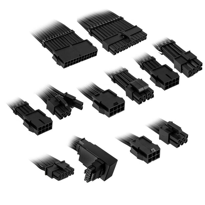 Kolink Core Pro Braided Cable Extension Kit 12v-2x6 Tipo 1 - Negro Azabache