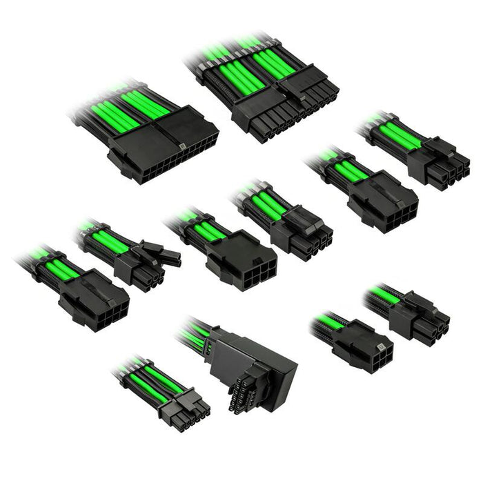 Kolink Core Pro Braided Cable Extension Kit 12v-2x6 Tipo 1 - Venom Verde