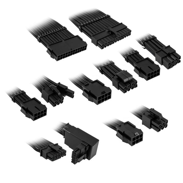 Kolink Core Pro Braided Cable Extension Kit 12v-2x6 Tipo 2 - Negro Azabache