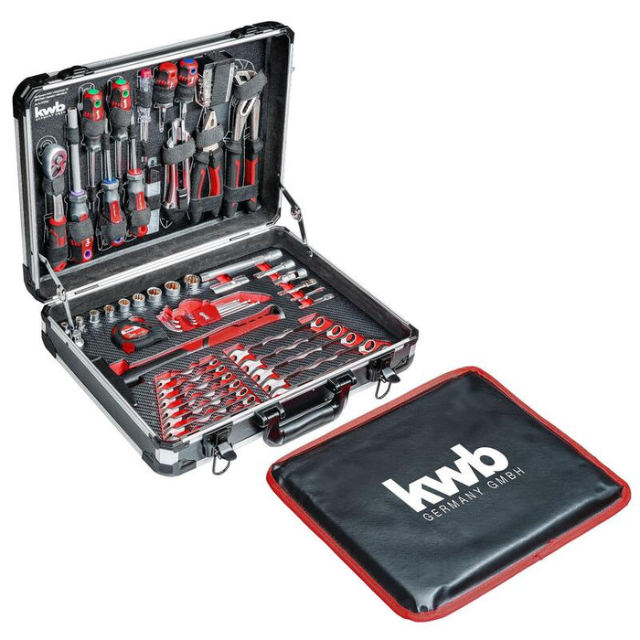 Kwb Caja De Herramientas De 80 Piezas De Aluminio Resistente, Con Cerradura, Acolchada Con Inserciones De Espuma, Juego De Herramientas De Alta Calidad, Ideal Para Taller Y Viajes