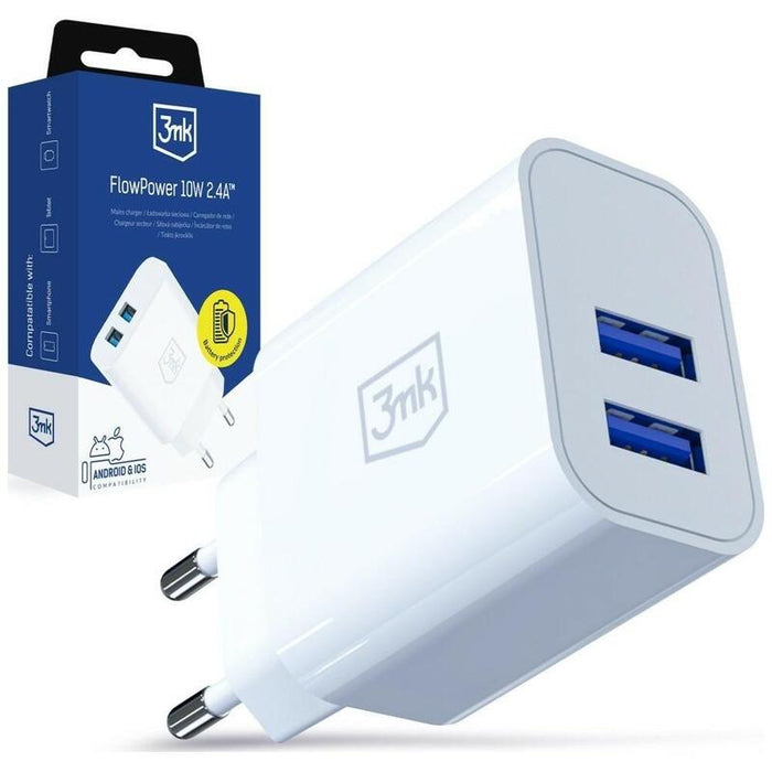 Ladowarka Sieciowa 10w 2xusb-A 2,4a Flowpower Biala