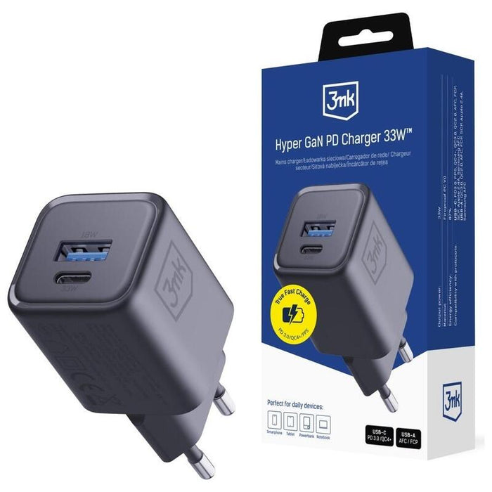 Ladowarka Sieciowa Hyper Charger Pd 33w Gan Qc4+ Pps Afc Fcp Scp Usb-A Usb-C Negro