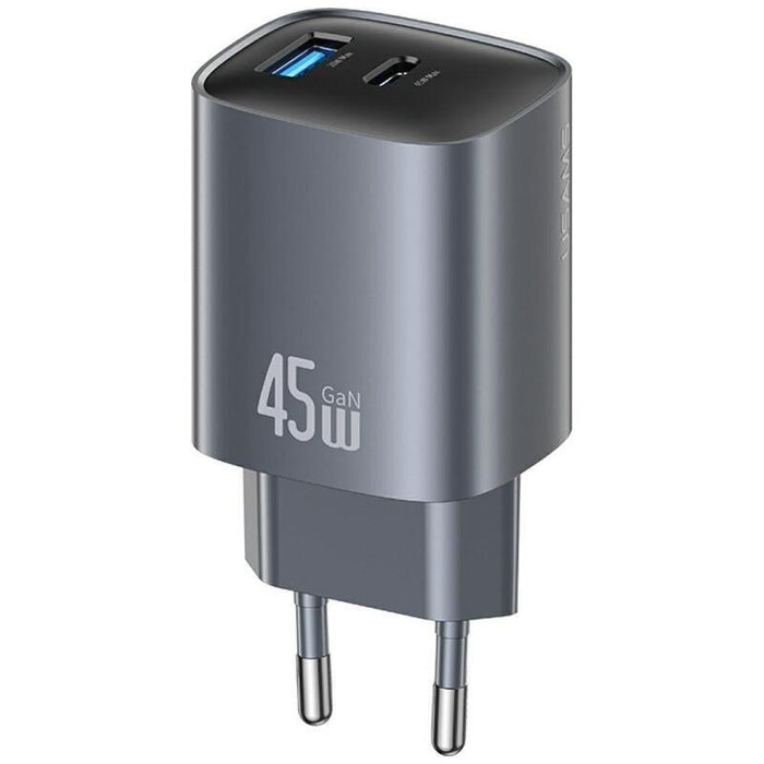 Ladowarka Sieciowa T66 45w Cc290 Gan Fast Charge 1xusb-A 1xusb-C Srebrny