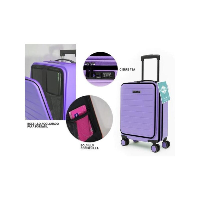 Maleta Lagart Trolley Pocket De Cabina Rigida 20 55x34x25cm - Compartimento Frontal Acolchado Para Portatil - Cierre