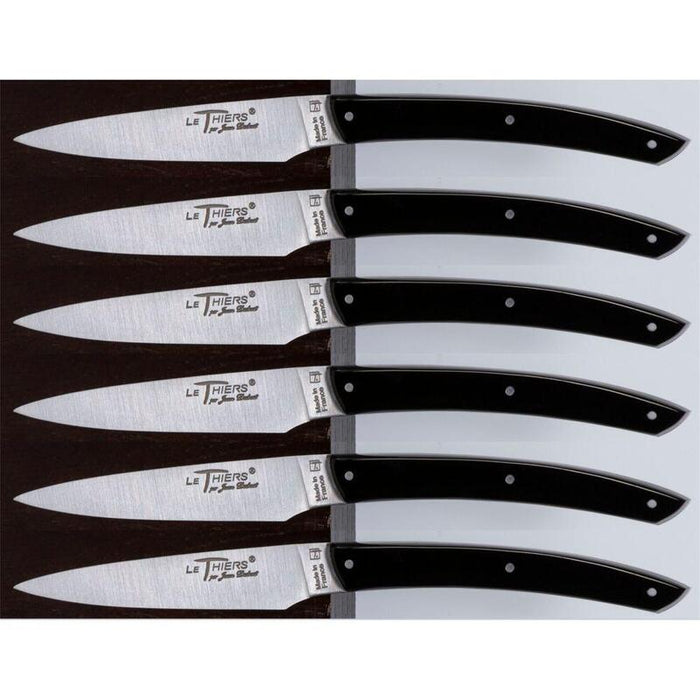 Laguiole Jean Dubost Knife Set 6 Pcs., Acrylic Black