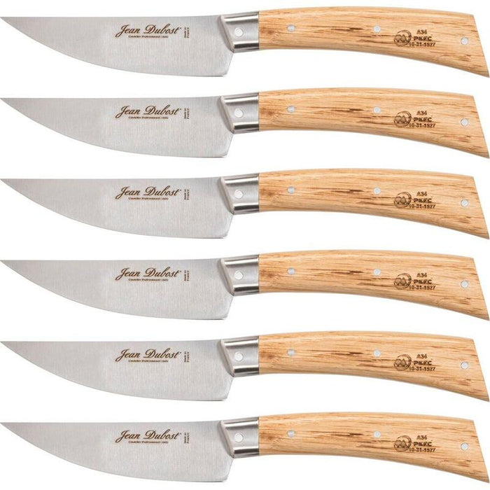 Laguiole Jean Dubost Steak Knife Set 6pcs., Oak Wood