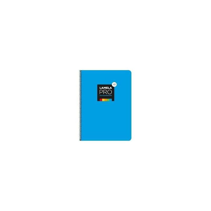 Lamela Cuaderno Espiral 100 Hojas Folio Cuadrícula 3x3 Con Margen Azul -Paquete 5u-
