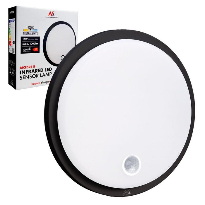 Lampa Led, Ip65 , Czujnik Pir, Mce525 B 10w, 1000lm, Neutral White 4000k